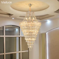High ceiling Long stair big chandelier Lighting Fixture Decorative Hotel Lobby Staircase Villa large Crystal Chandelier Luxury