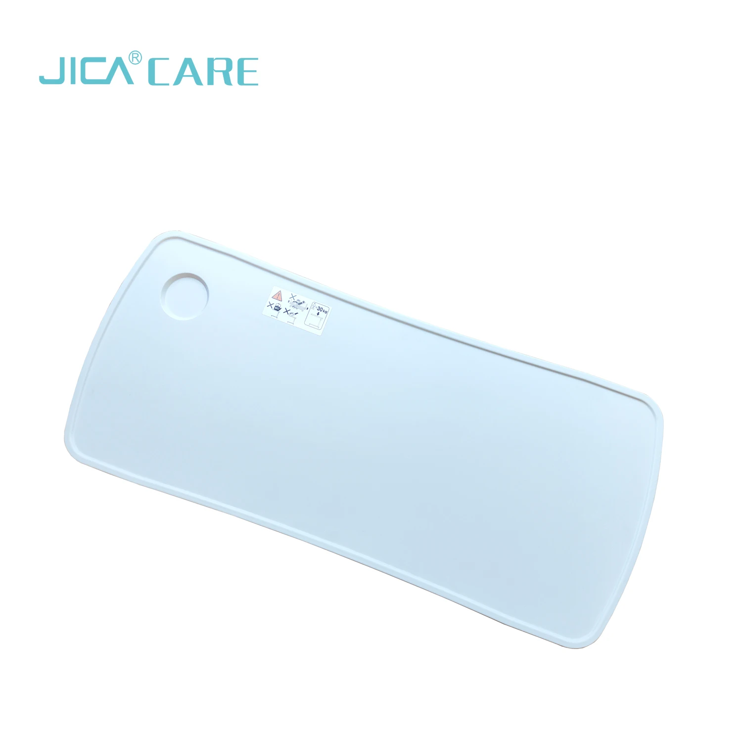 Height adjustable movable plastic dining table board for hospital bed