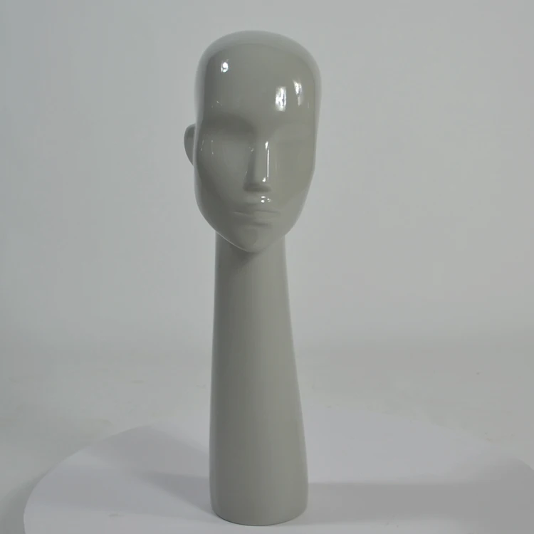 export quality FRP long neck wig mannequin head form for hat display