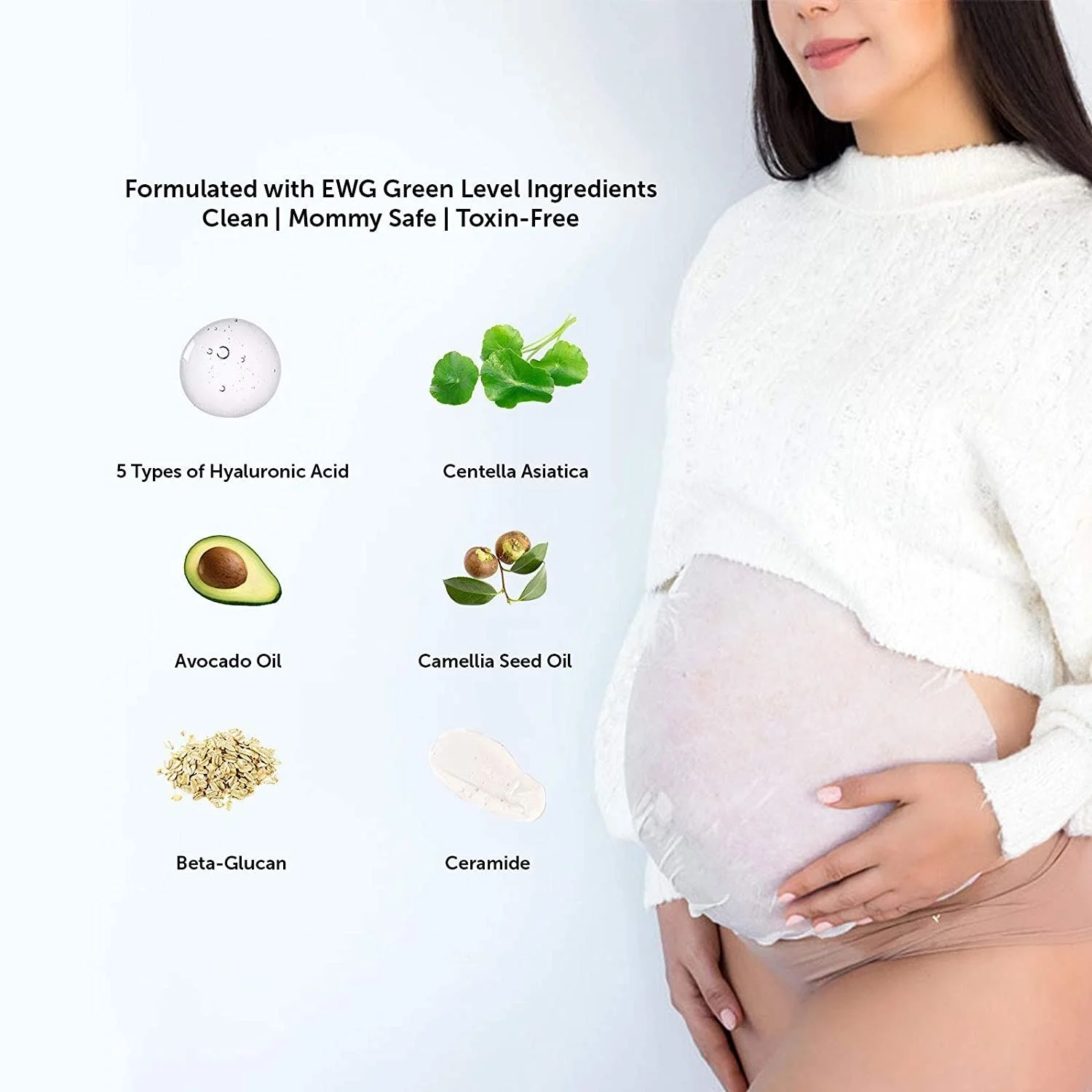 Пользовательская увлажняющая маска для живота для беременных с уменьшением растяжения, удаление тела для беременных, уход за кожей, листовая маска для живота