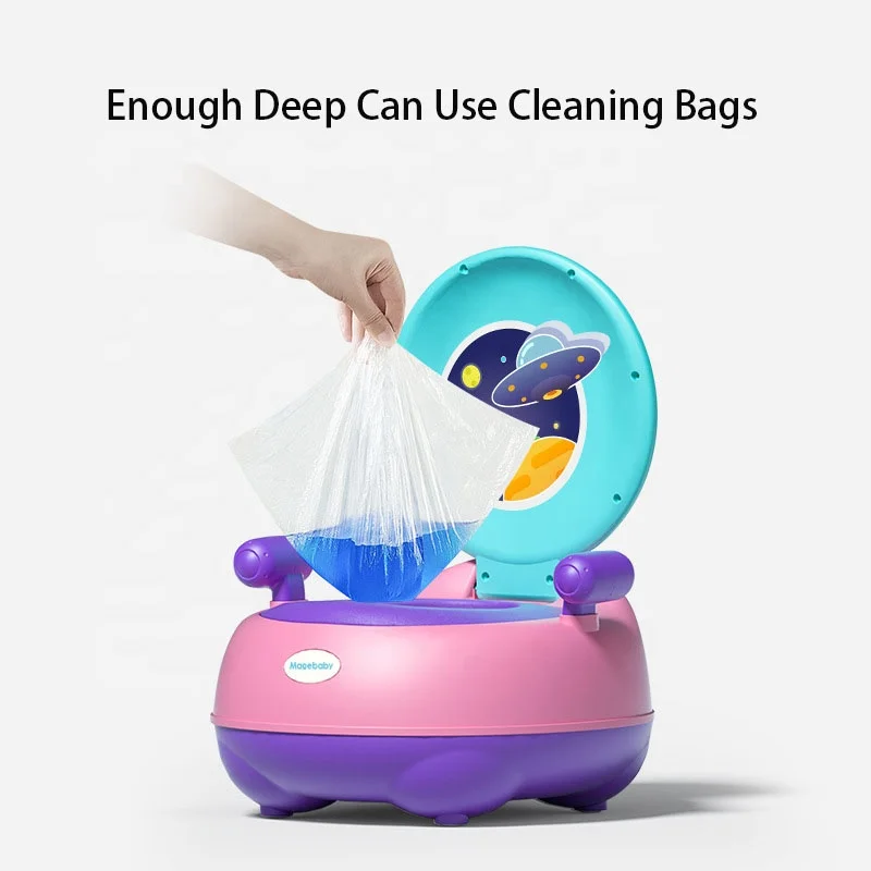 2023 New Baby Potty Training Toilet Seat Travel Baby Toilet Trainer with Splash Proof Part Cartoon Carton Customized Logo Accept