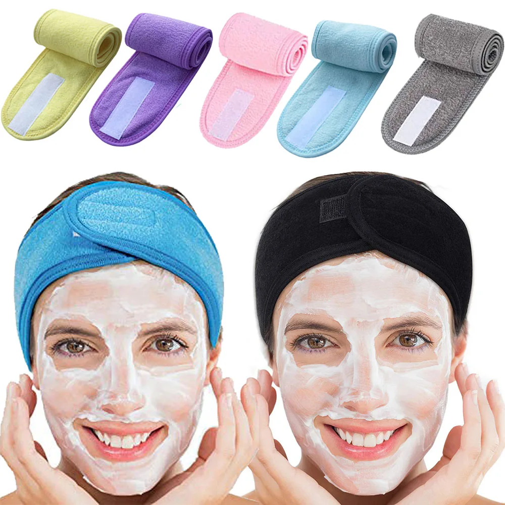 Stretch and Washable Facial Makeup Hair band Face Wash headband towel Custom Spa Headband microfibre headband