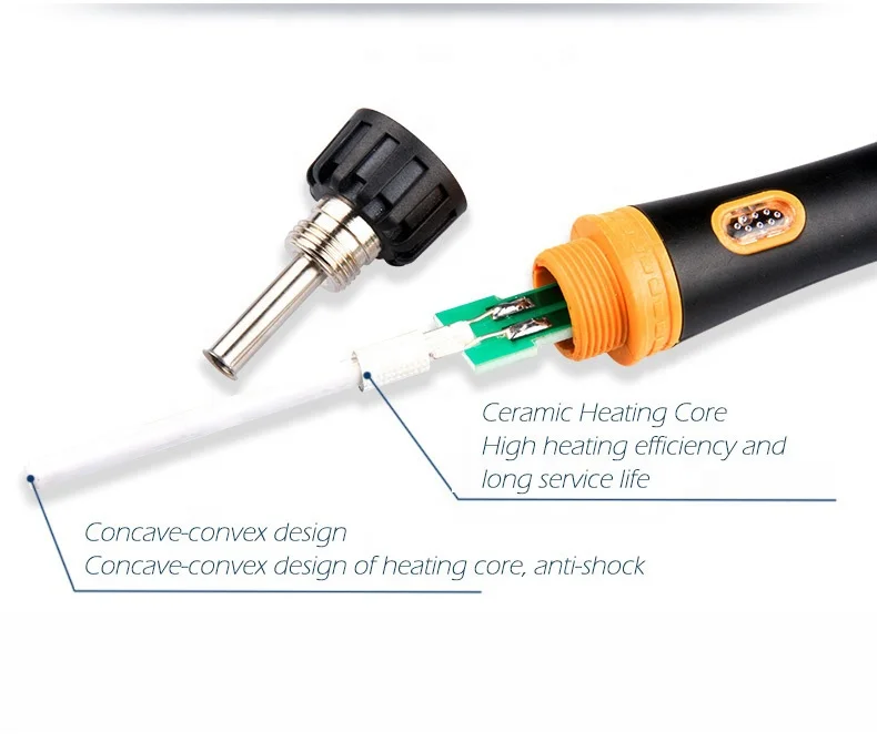 
Soldering Iron [External Heat] 40W/60W Dual-temperature Adjustable [6-Piece Set] Electric Solder Iron Rework Station 
