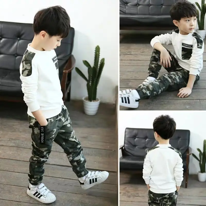 Autumn Fashion Camouflage Kids Clothing Sets Teens Boy Clothes Boys Outfits Suits
