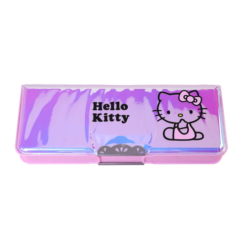 Topsthink Personalized Laser PVC Pen Bag Pouch Hello Kitty Durable Students Kawaii Cute Stationery Zipper Pencil Box