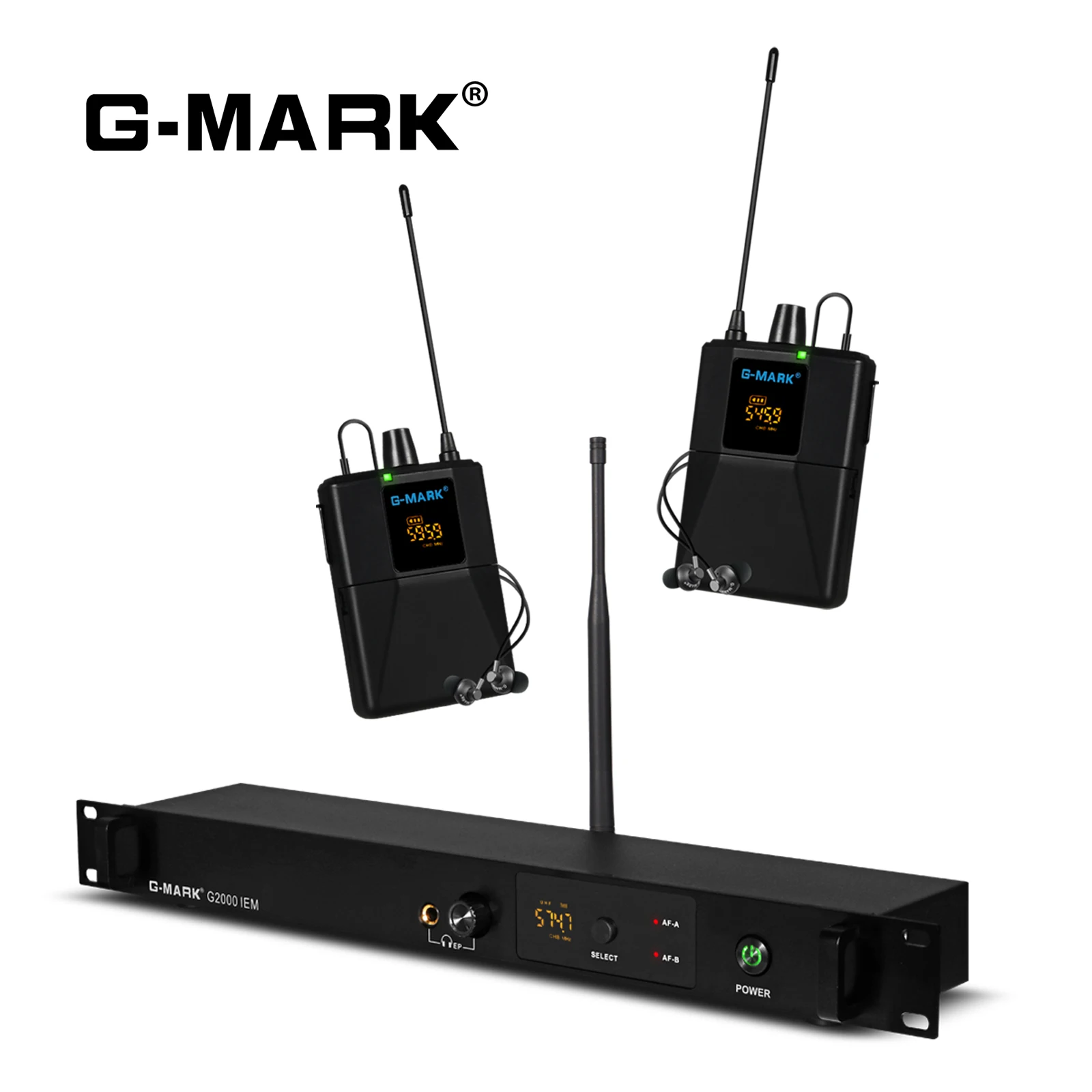G-MARK G2000 IEM студийная выбираемая частота Uhf Беспроводная система мониторинга в ухо для выступления на гитаре Dj Party