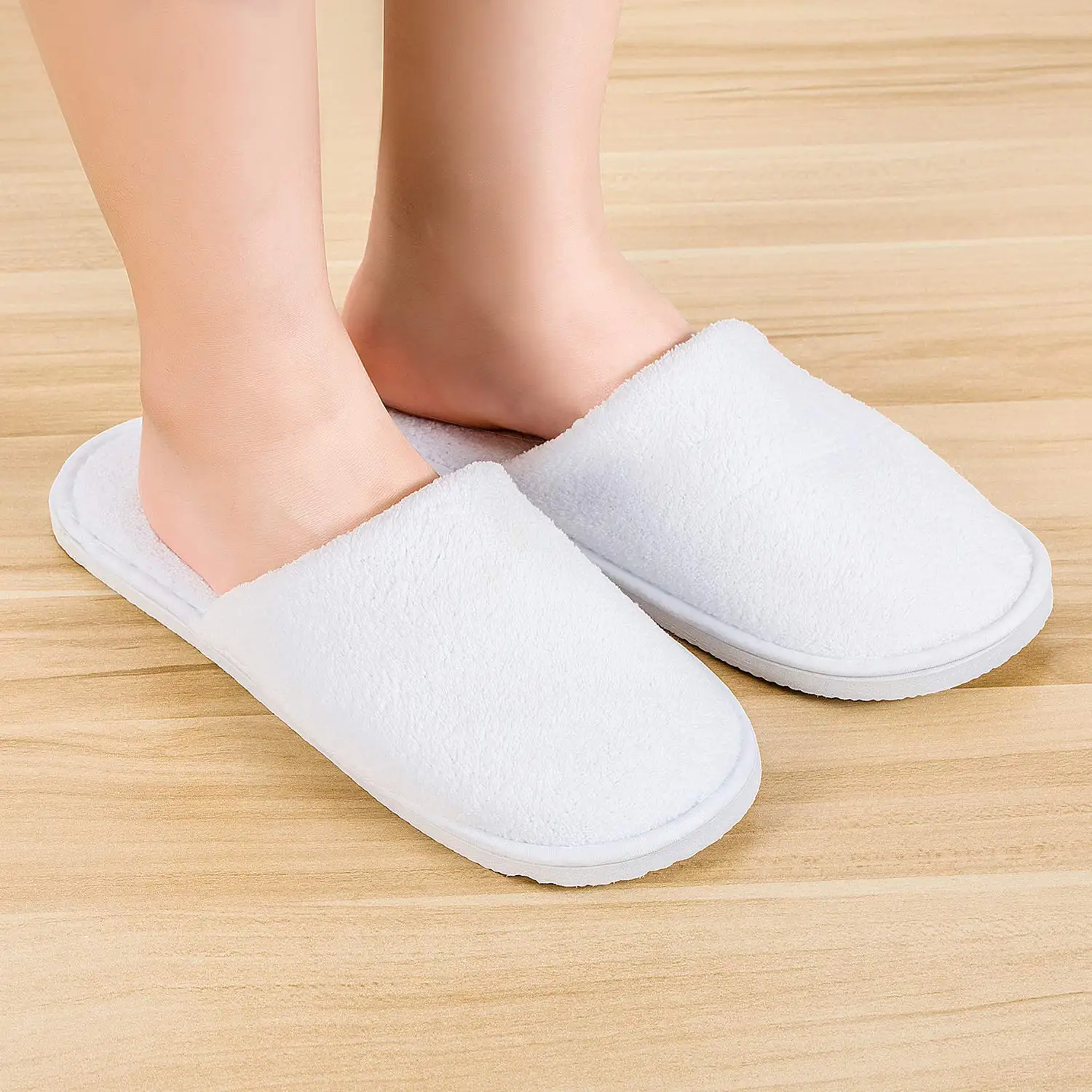 Wholesale Disposable Cheap Hotel Room Slippers Comfortable Felt Sole Slides Slippers For Women