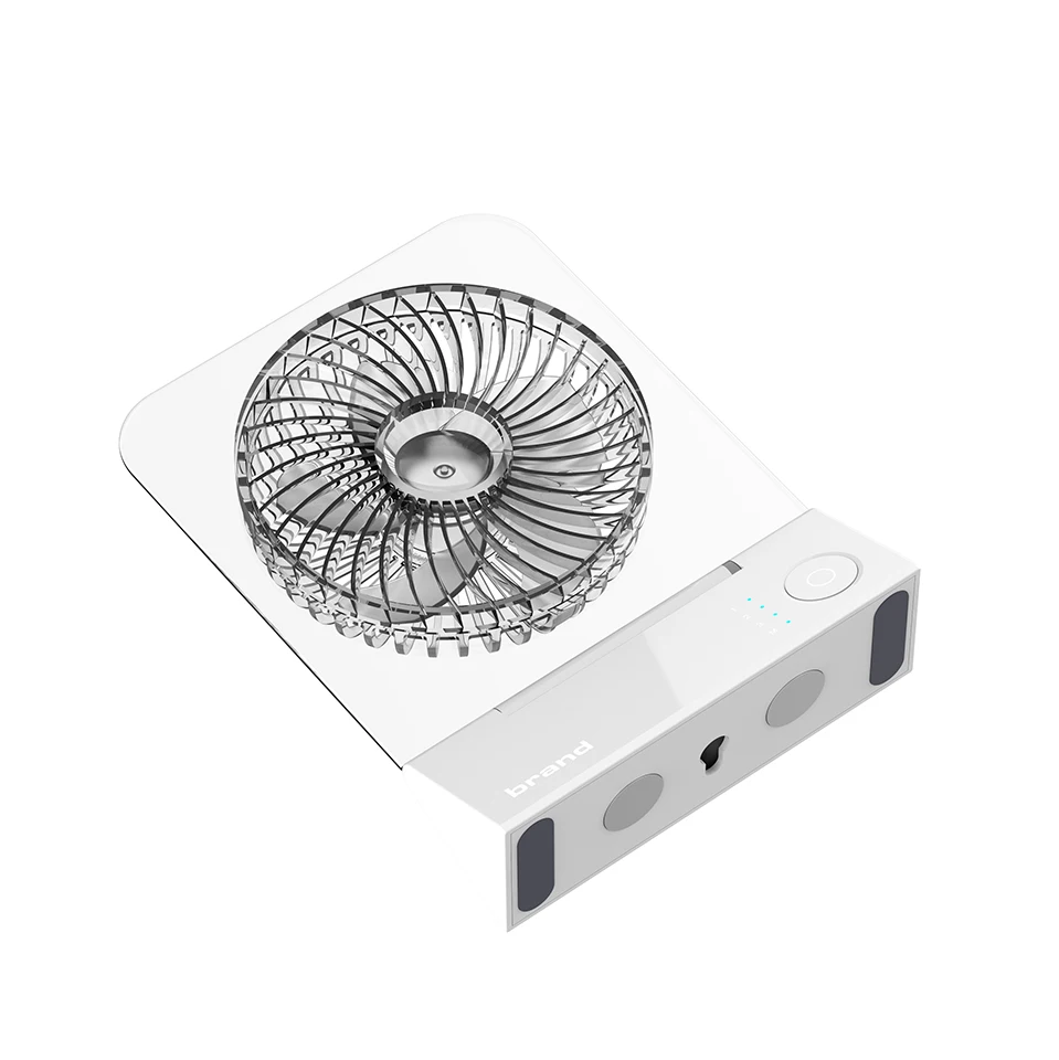 2025 New Strong wind quiet ultra-thin desktop fan Magnetic magnet wall hanging portable fan with colorful atmosphere lights