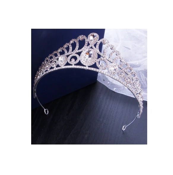 New Style Simple Alloy Rhinestone Diamond Tiara From Wedding Crown Birthday Tiara Princess Pageant Party Coronas