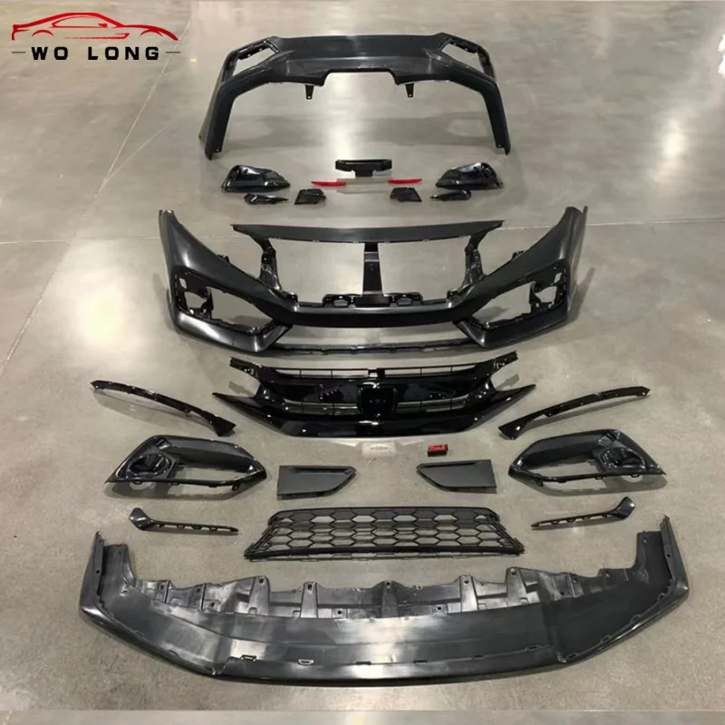Body Kit  For Honda 16-20 Civic Modification Upgrade New Si Large Surround Kit Spoiler Front Lip Rear Bumper