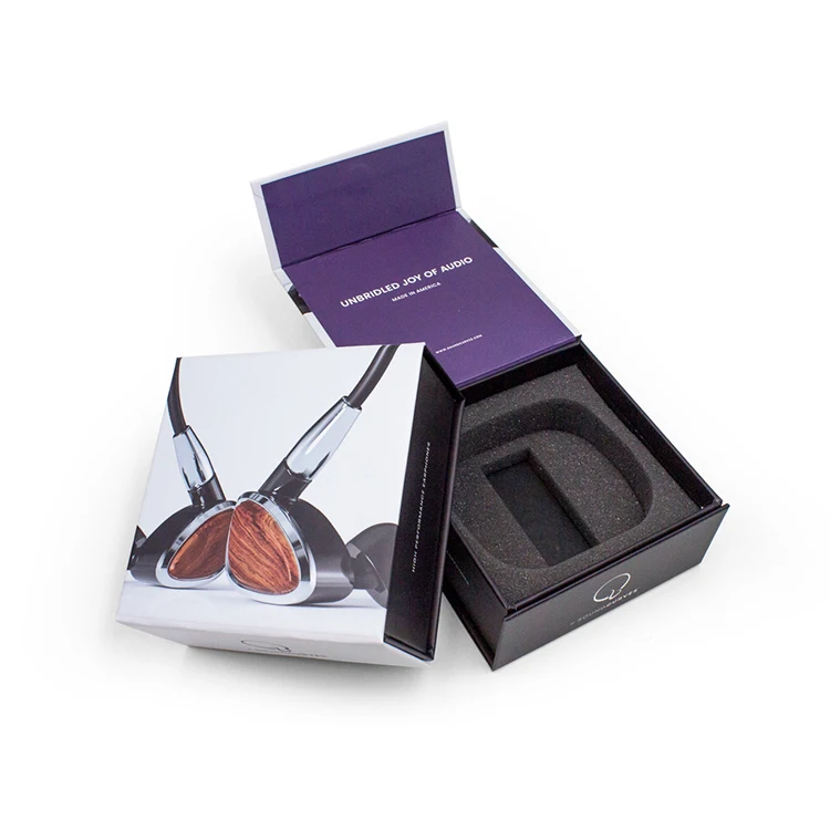 Custom logo rigid cardboard boxes eva epe foam linings printing gift packaging storage box with foam insert