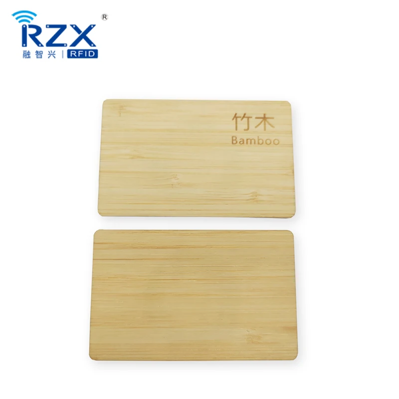 Smart RFID ISO14443A 13.56MHz Waterproof Eco-friendly Bamboo Cards For Hotel Key