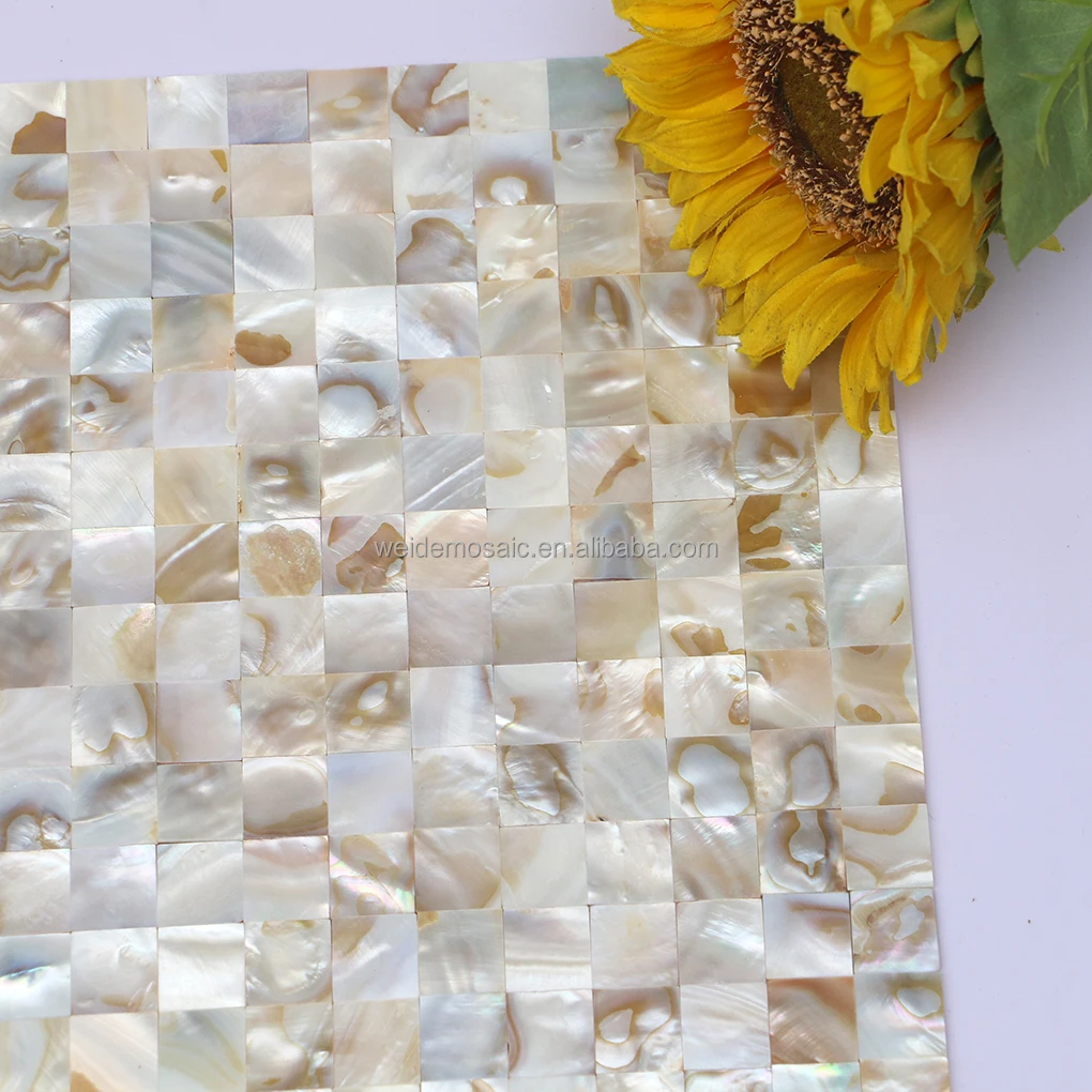 Automatic peel and stick shell mosaic tiles restaurant background wall decoration natural mother pearl mosaic tiles