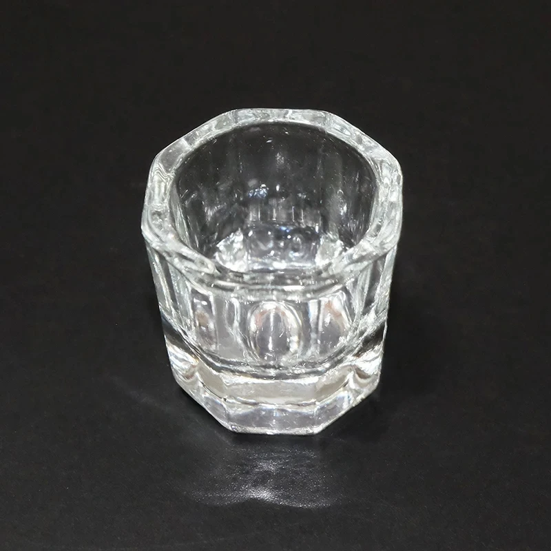 1PCS Crystal Glass Acrylic Powder Liquid Nail Cup Colorful Clear Dish Lid Bowl Cup Holder Equipment Nail Art Tools Metal Pallet
