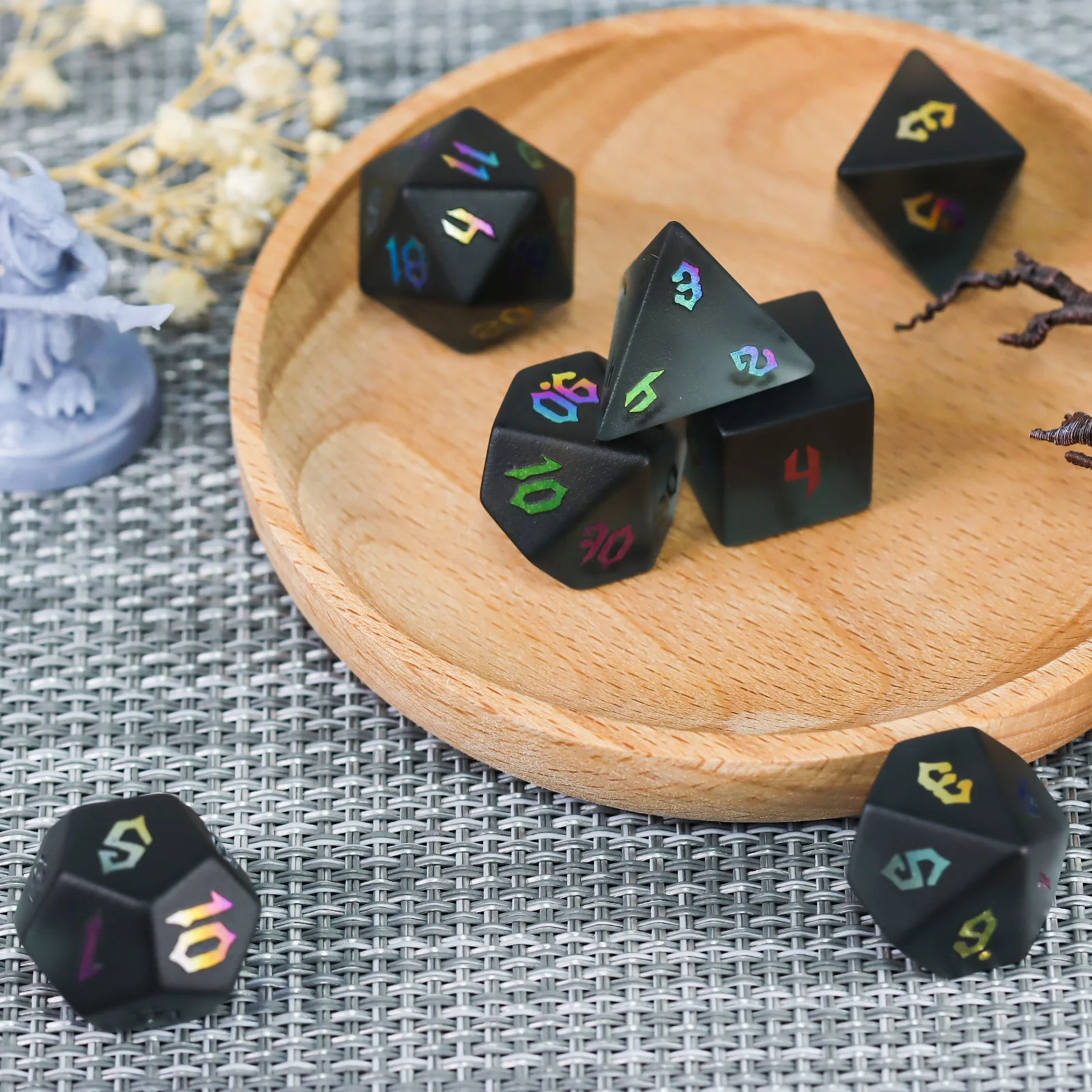 DND Dice Manufacturing Frosted Clear RPG Dice Grey Gemstone Dice for Dungeons and Dragons