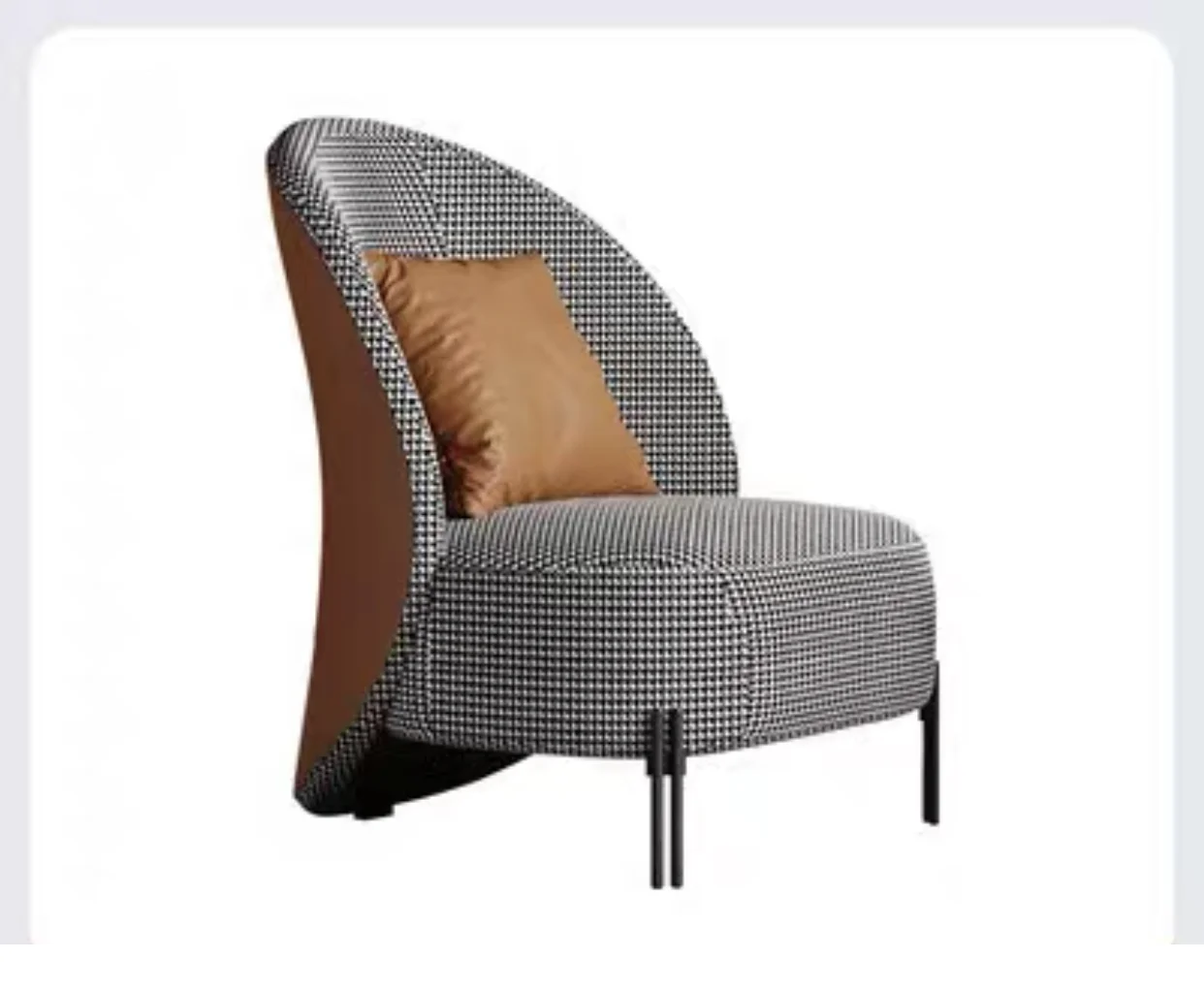 Modern Leisure Chair Living Room Leisure Chairs Designers Leather And Fabric Metal Armless Sofa Chair