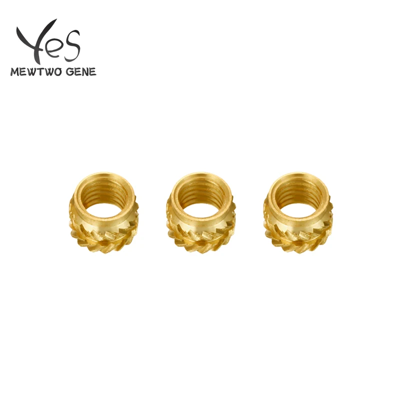 M3*5*4 Brass Hot Melt Inset Nuts Heating Molding Copper Thread 3D Printer Parts SL-type Double Twill Knurled Injection Brass Nut