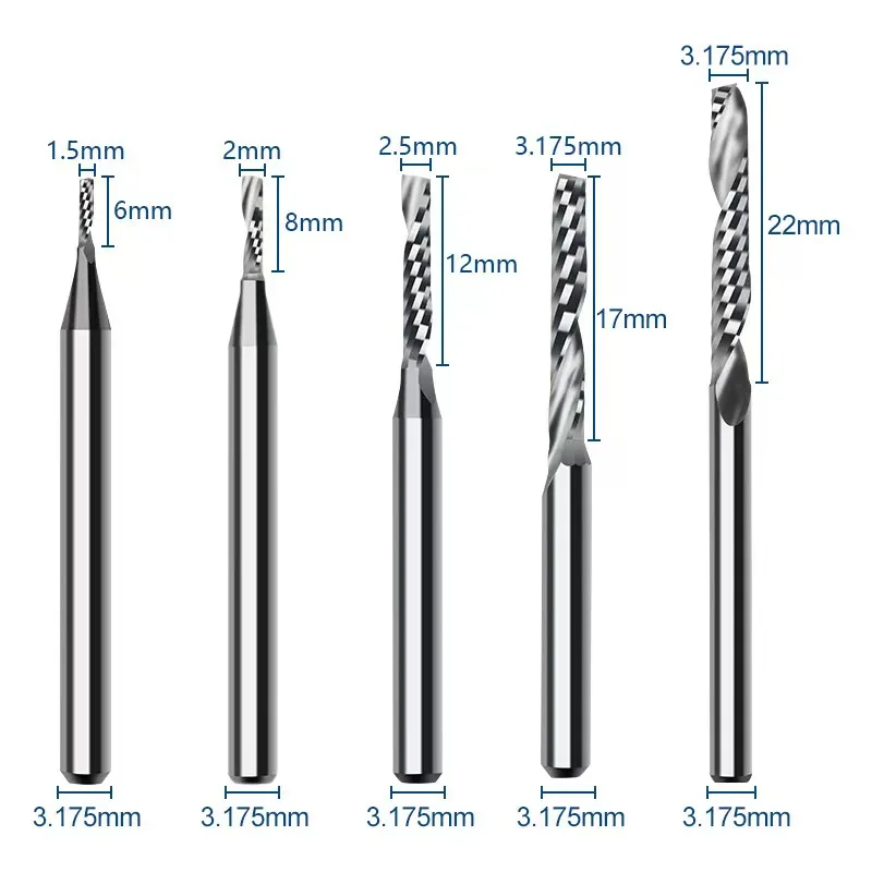 Hot Selling One Flute End Mill Cutters/CNC Milling Cutters For Acrylic PVC Wood MDF