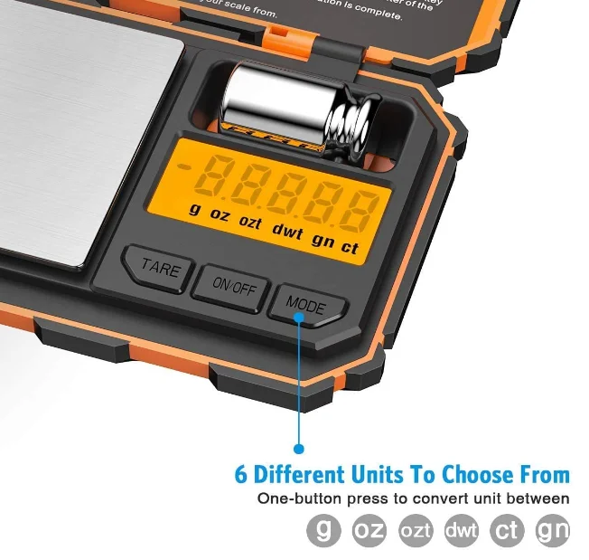 Digital Scale,  6 Units Conversion, LCD Back-Lit Display, Use for Jewelry/Medicine/Food/Powder(Battery Included)