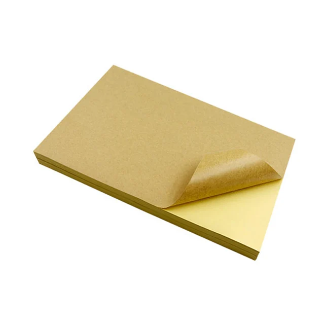 Wholesale Self Adhesive Brown Kraft Paper Sticker For Food Sticker Label Papers