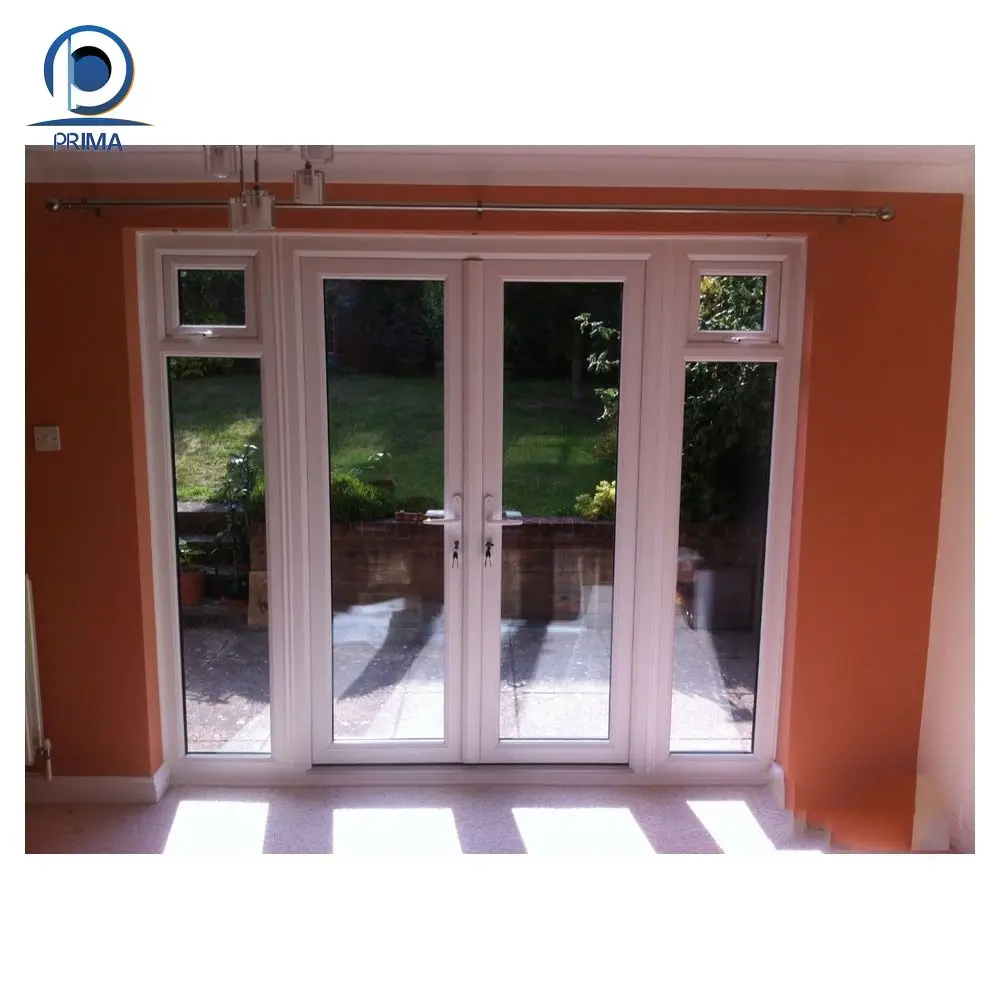 Prima Clear Visibility Exterior Double Glass Casement Entry Door UPVC Profil Manufacturers Indoor Window Frame PVC Casement Door