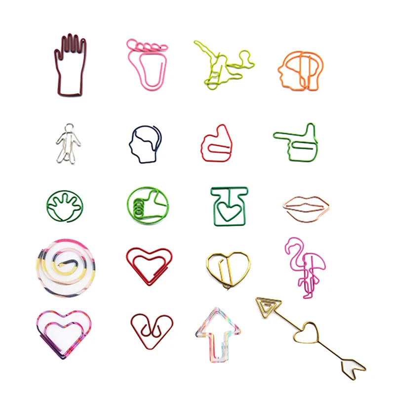 Custom Shape Eco Friendly Smooth Finish Purple Small Corner Rainbow Jumbo Giant Cute Flamingo Paper Clip Holder