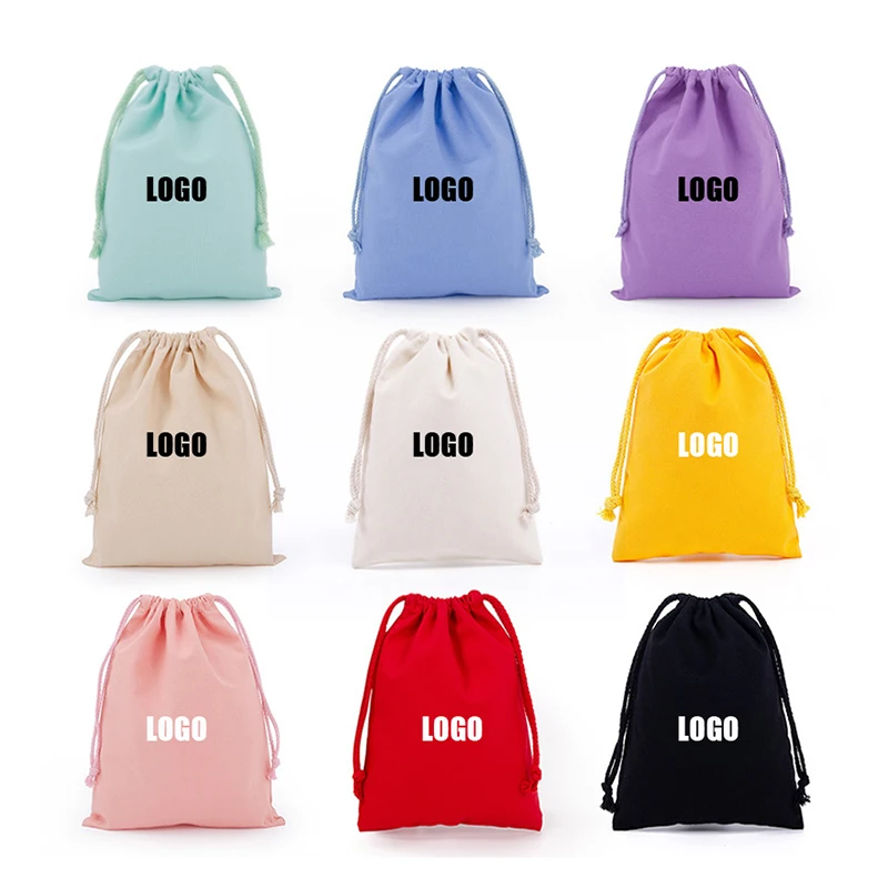 Cotton Drawstring Gift Bags for Shoe Storage Dustbag Cosmetic Jewellery Pouch Travel Jewelry Bag Small Dustproof Draw string Bag