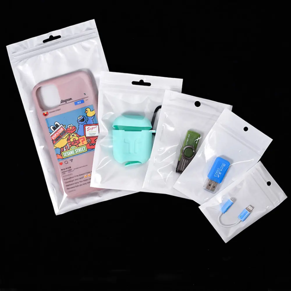Wholesale Transparent Pvc Ziplock Front Color Zip Lock Bag Resealable Bags for Jewelry Card Packing 100pcs Pack Organizer