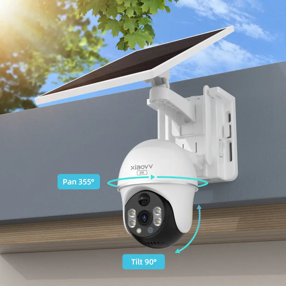 2022 xiaovv P9 Солнечная энергия cctv система уличная беспроводная камера наружная camara de seguridad con панель