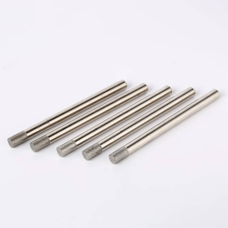 Electroplating Diamond Grinding Rod Alloy Internal Aperture Polishing Grinding Head Sdc / Cbn Cylindrical Emery Grinding Needle