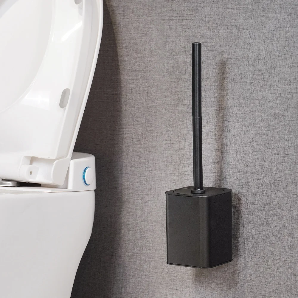 High Quality Square Toilet Brush Holder Set Tpr Silicone Cleaning Brushes Toilet Brush