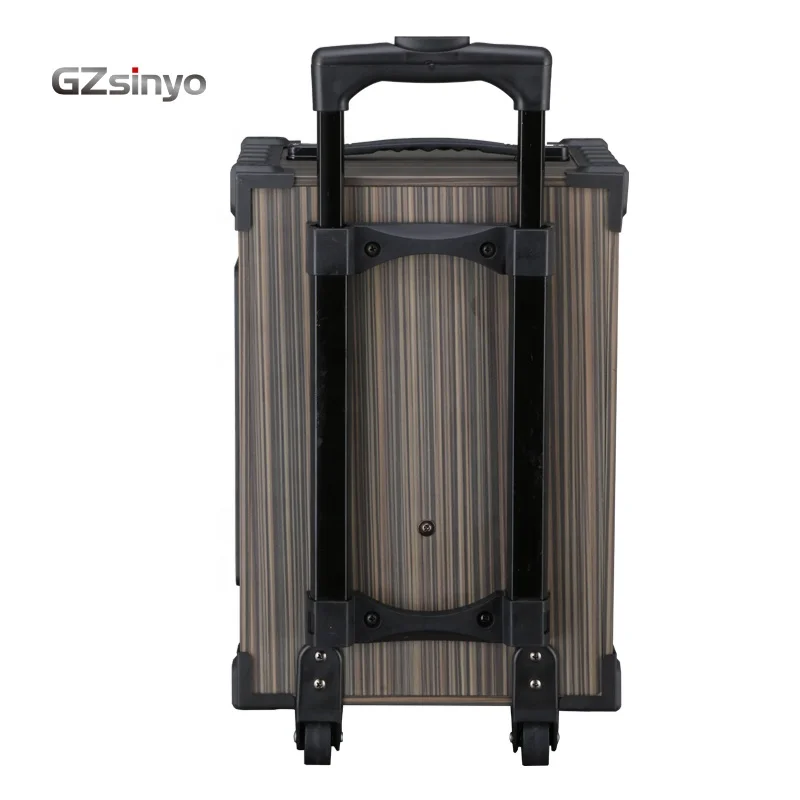 GZsinyo 8inch 40W power wooden blue tooth speaker with wireless microphone