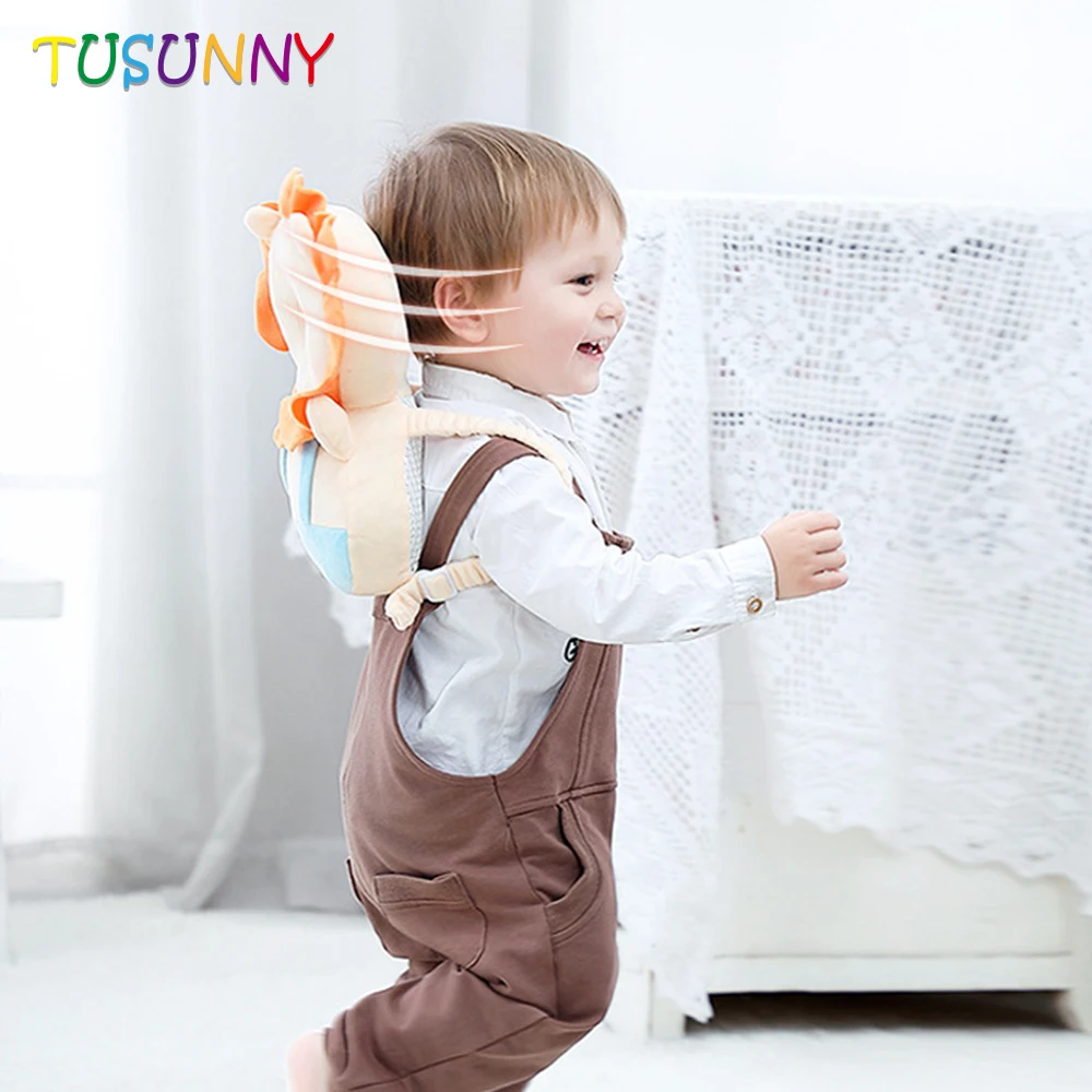 Adjustable Baby Head Protector Cute Back Baby Toddlers Head Safety Pad Cushion Baby Back Protection Prevent Toddlers Owl Pillow