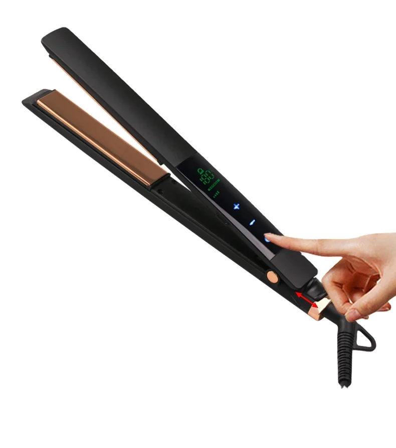 Плоские утюги, оптовая продажа, под заказ, титановый Плоский Выпрямитель для волос, салонный турмалиновый утюжок