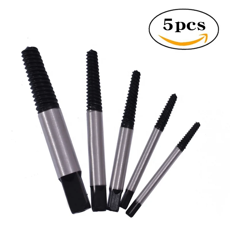 5PCS Damaged Screw Extractor Broken Stud Remover Bolt Extractor Set