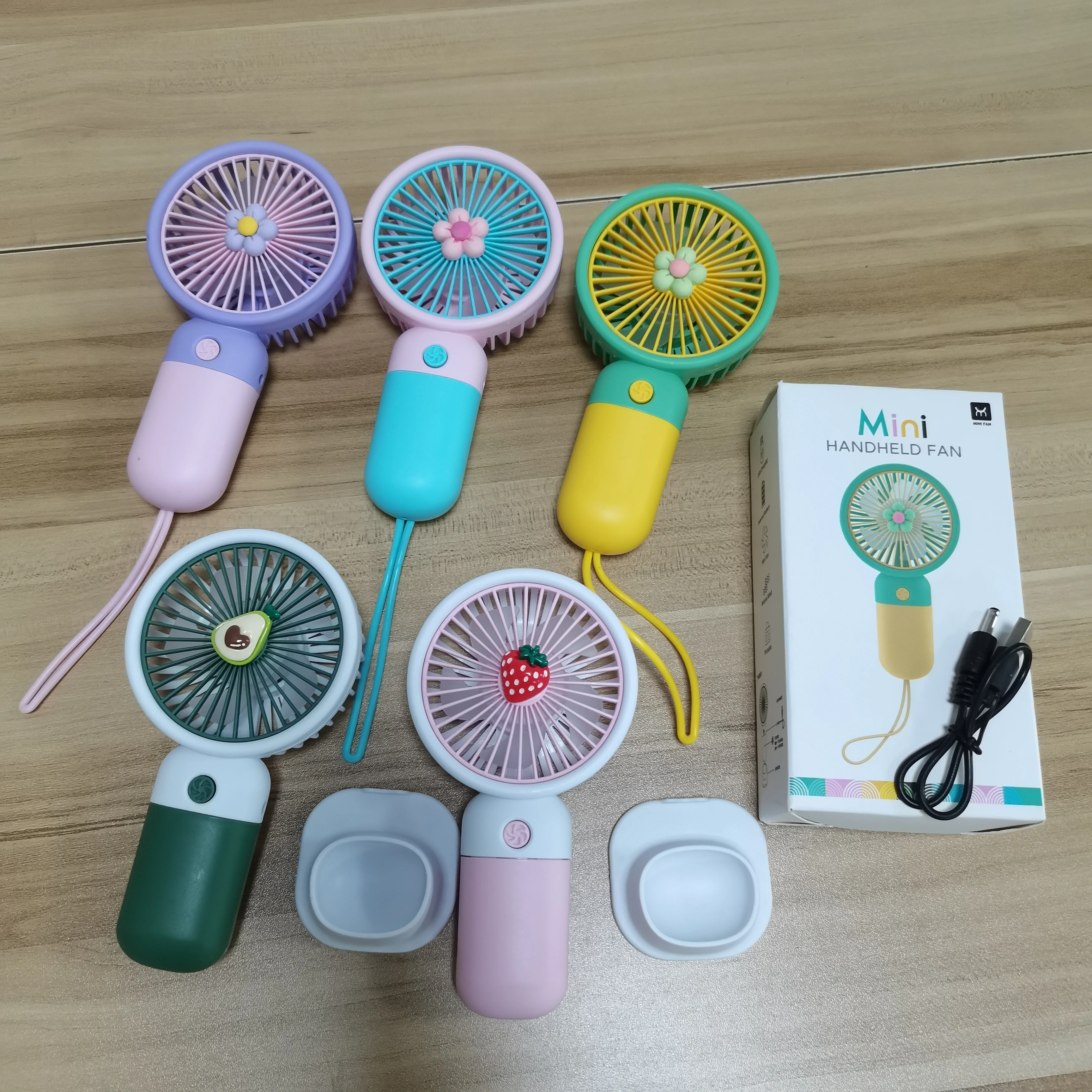 Creative Desktop ventilador Outdoor Portable Fan USB Charging Mini Handheld Fan Flower Fairy Hand-held Rechargeable Pocket Fan