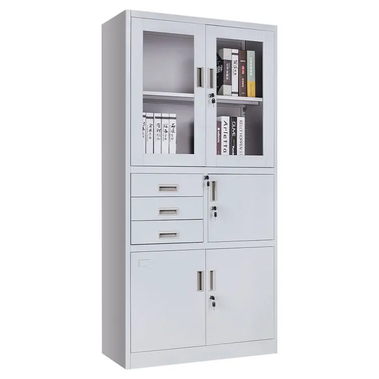 Knock Down Metal Filing Cabinet For Apartment School Hospital Gym 2 Doors Iron Cabinet Sheet Metal Furniture