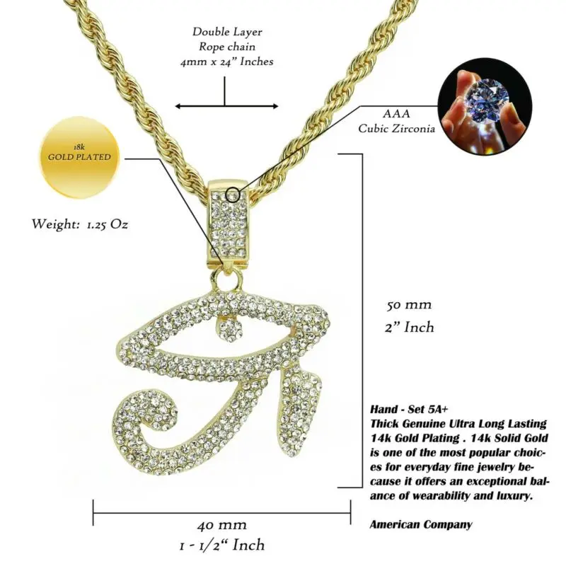 DUYIZHAO Newest Design Hip Hop Jewelry Gold Plated Iced out Specific Eye Pendant