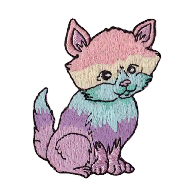 
Дешевая вышитая нашивка с кошкой на заказ/железная вышивка/вышивка с помощью утюга 