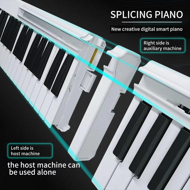 Высококачественная Портативная Складная цифровая клавиатура для пианино, 88 клавиш, 128 тонов, электронное пианино с педалью для поддержки