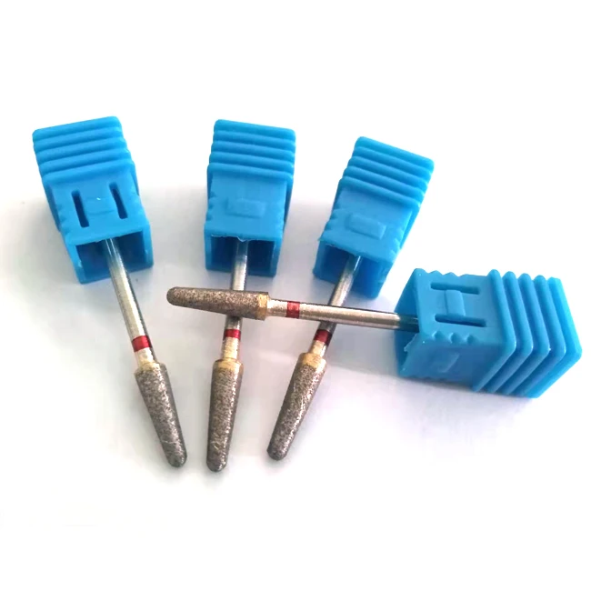 6mm shank stone brazed diamond grinding head burr cylinder electroplate stone polishing mounted point tools