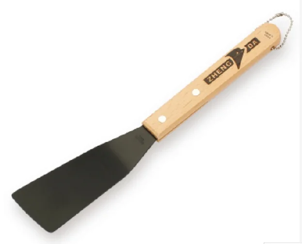 
BBQ Grill Spatula Stainless Steel Shovel with Wooden Handle Griddle Scraper 