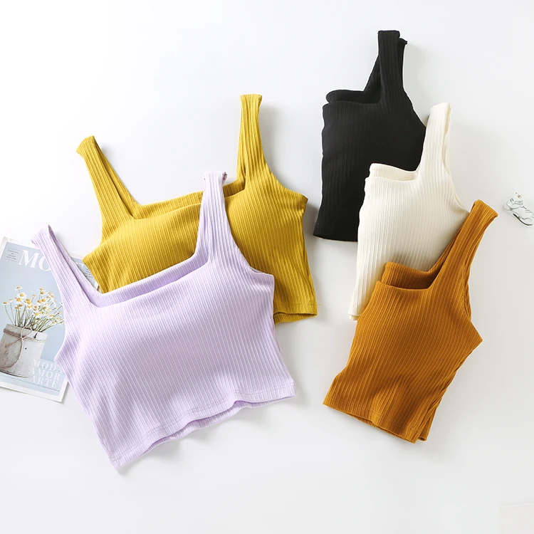 Manufacturer Direct Sales Square Vest With Bra Padded Camisole Comfortable Lingerie Warm Camisole