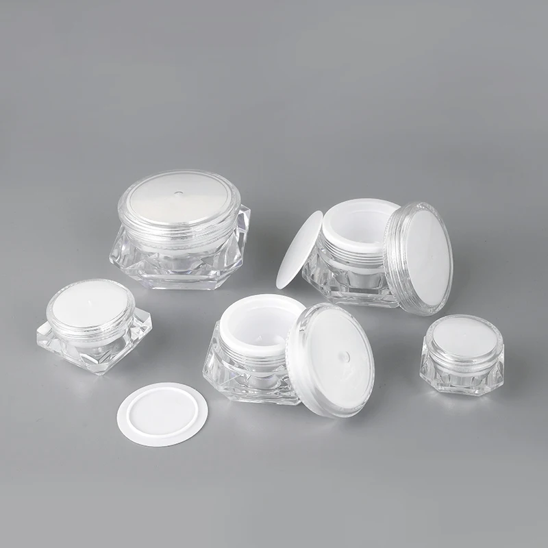 3/5/10/15/20/30g Available Diamond Customized Acrylic Jar Modern Design Luxury Cosmetic Empty Cream Container Pot