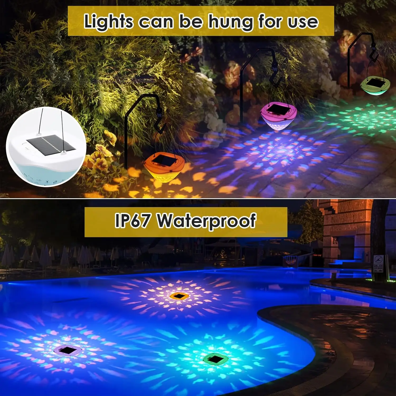 Swimming Pool Lights Solar Floating Light with Multi-Color LED Waterproof Outdoor Garden Lights