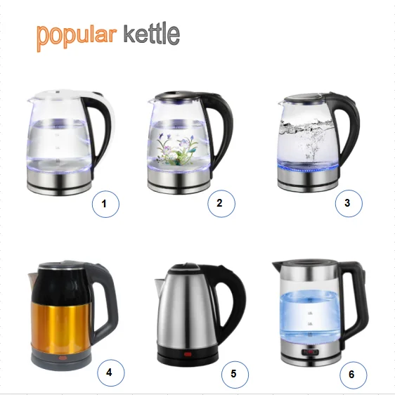 Factory 2022 new style 1.8L Glass water electric kettle water kettle plastic