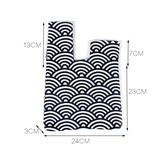 Eco Mini Portable Japanese Style Wrist Pouch Bag Sleeve Knot Cotton Canvas Simple Wrist Knot Bag Women