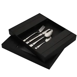 Stainless Steel gold plated 24pcs Cutlery wholesale Luxury spoon and fork reusable 24-piece gift box Flatware Set