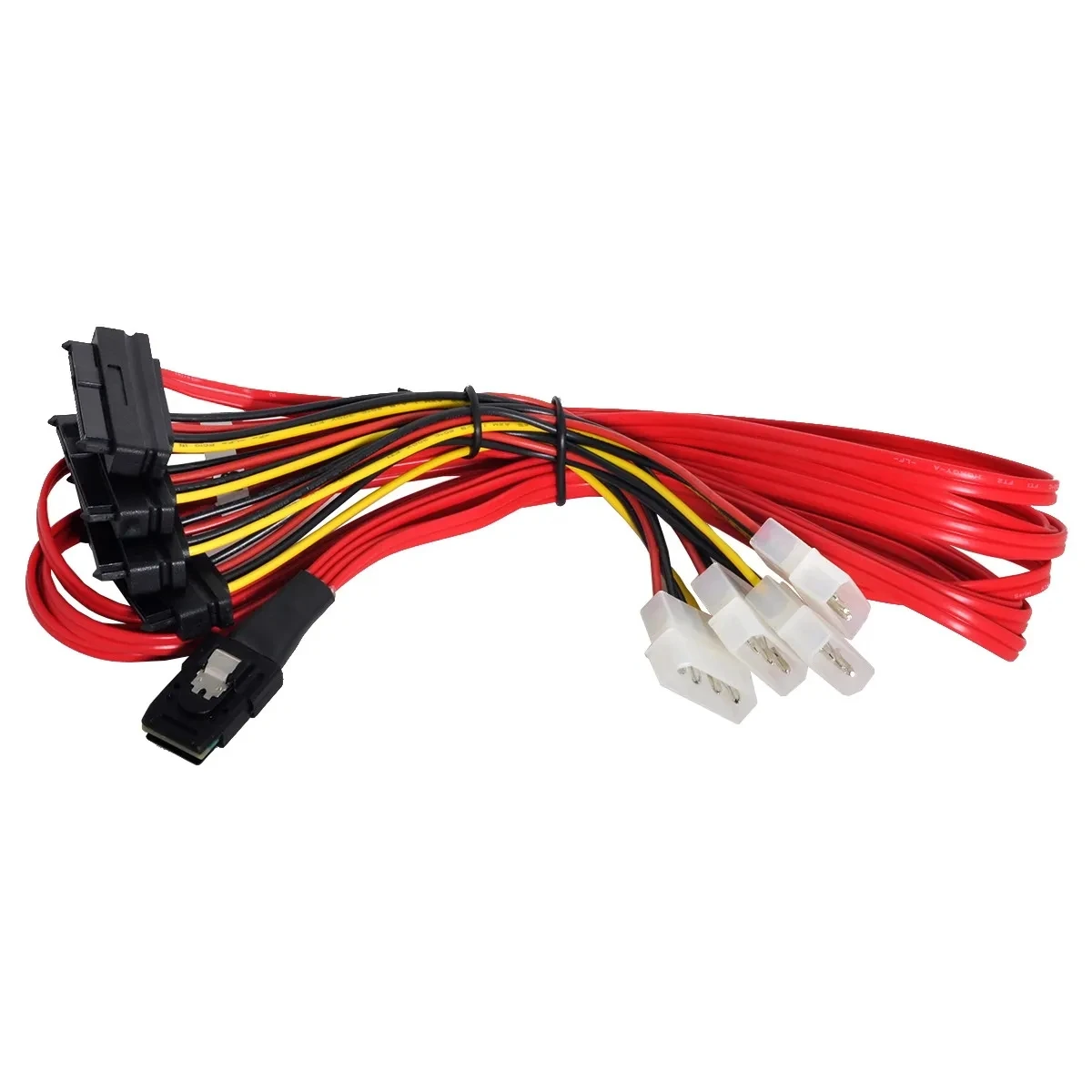 Mini SAS SFF 8087 to SFF-8482 Cable w/ SATA/Molex Power SFF-8087 Host to 4 SAS 29Pin SFF8482 Server Hard Disk Target Apdater