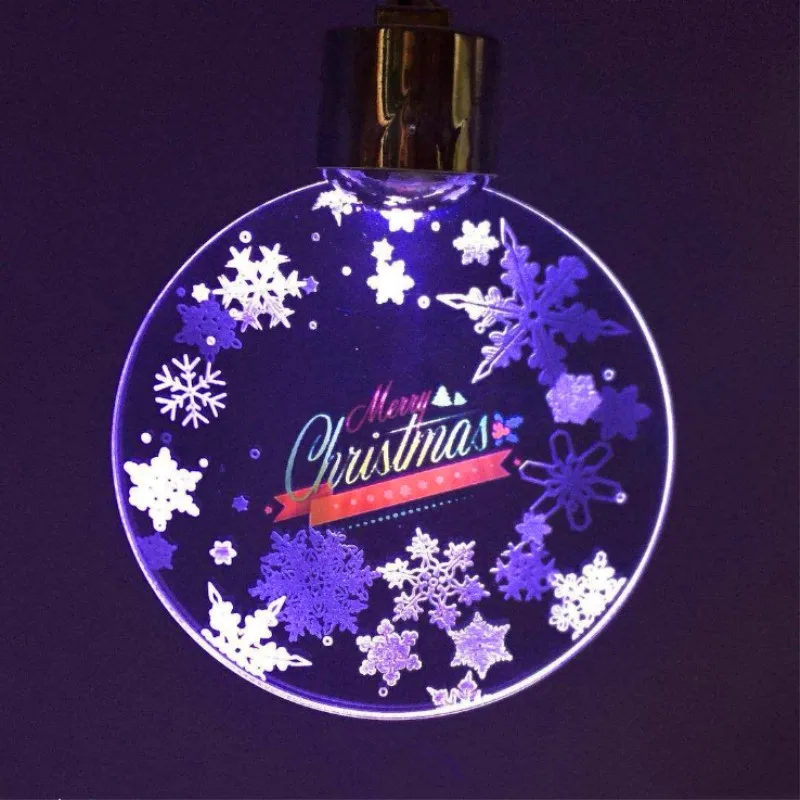 Customized   Acrylic Ornaments with LED light hanging Decorations